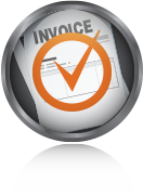 Invoice payment form with overlaid checkmark icon indicating recourse qualification
